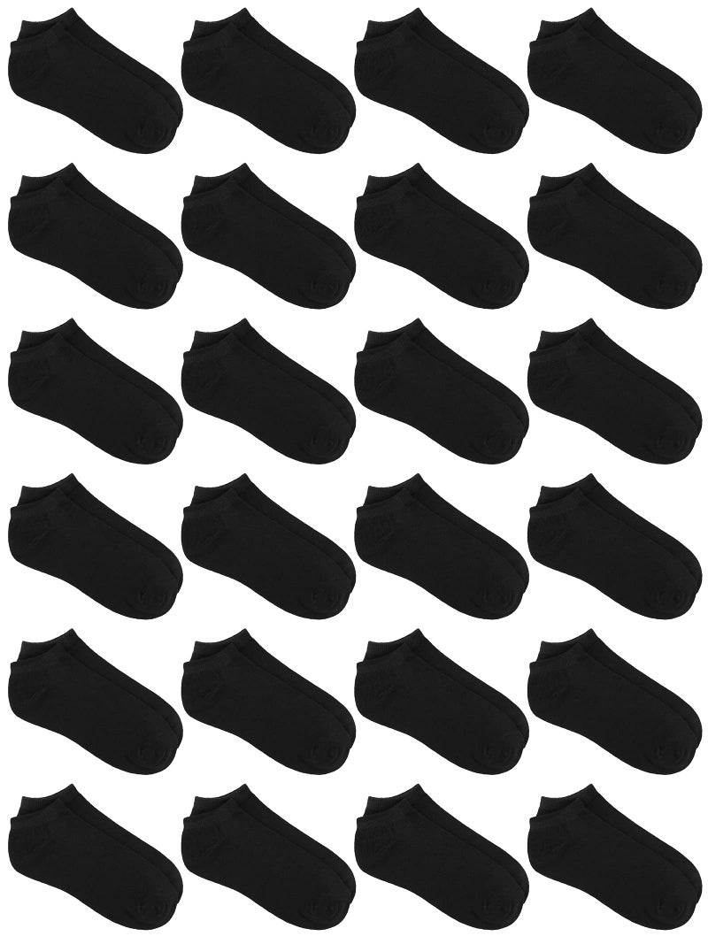 URATOT 24 Pairs Kids' Low Cut Socks - Boys' or Girls' Half Cushion Athletic Ankle Socks - Image 1